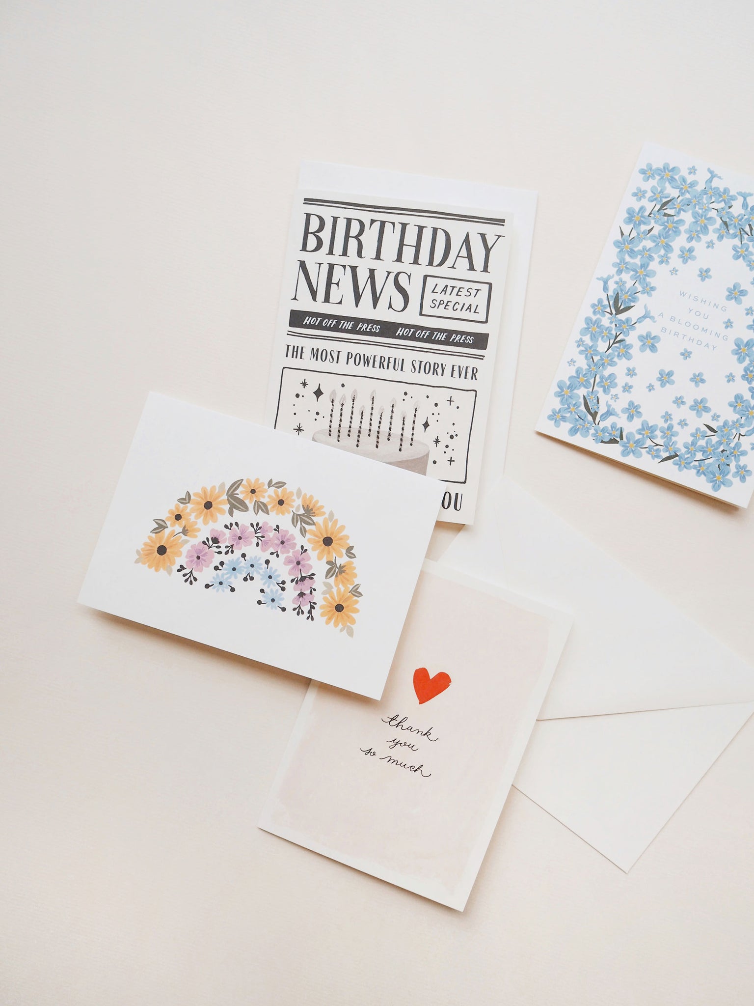 Day One Paper Co. greeting card collection now available at Papershop Helsinki in Finland. Shop birthday greeting cards, thank you greeting cards, everyday greeting cards for your loved ones.